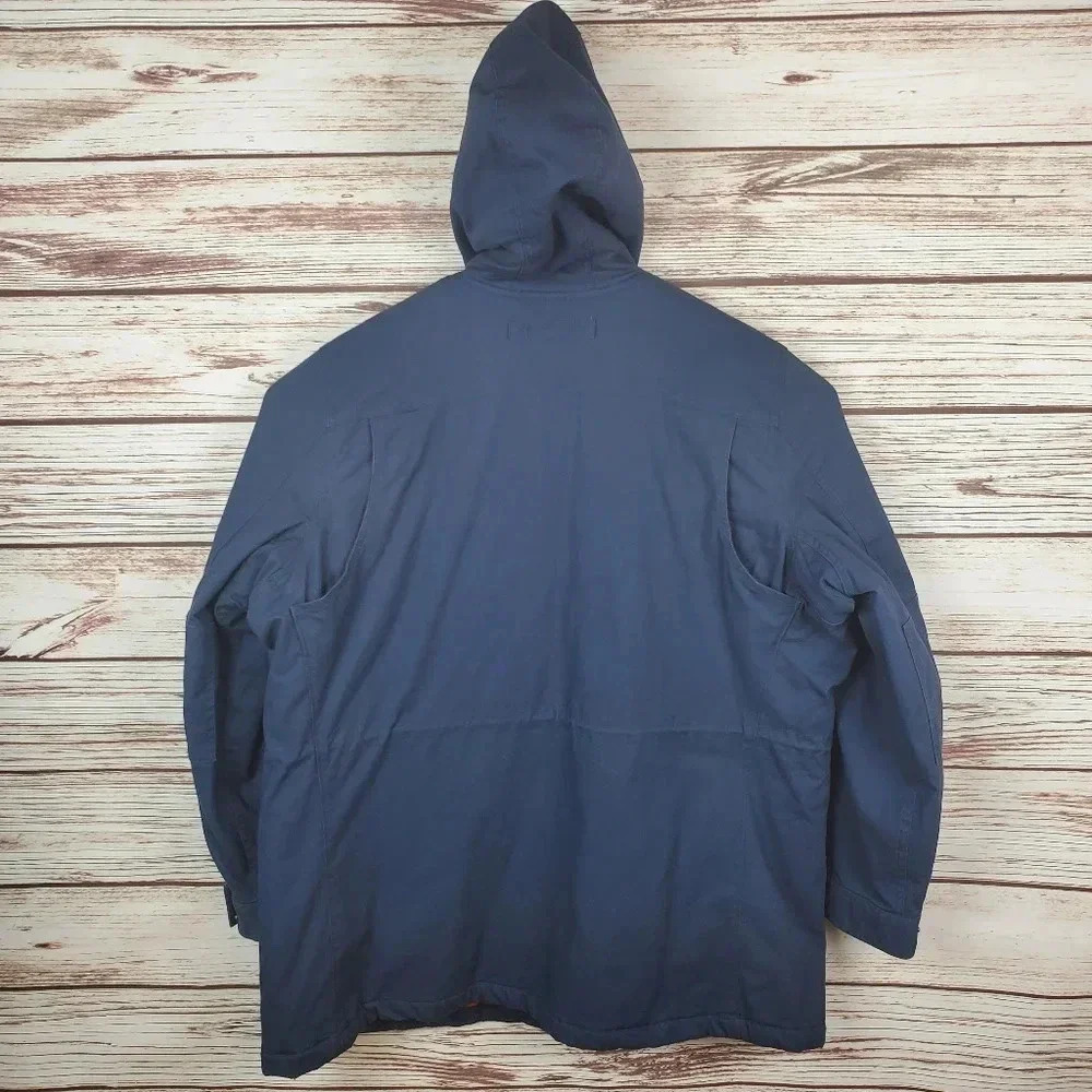 Duluth Womens XXL Navy Blue Fleece Lined Canvas Thick Chore Field Hooded Coat - Picture 8 of 15